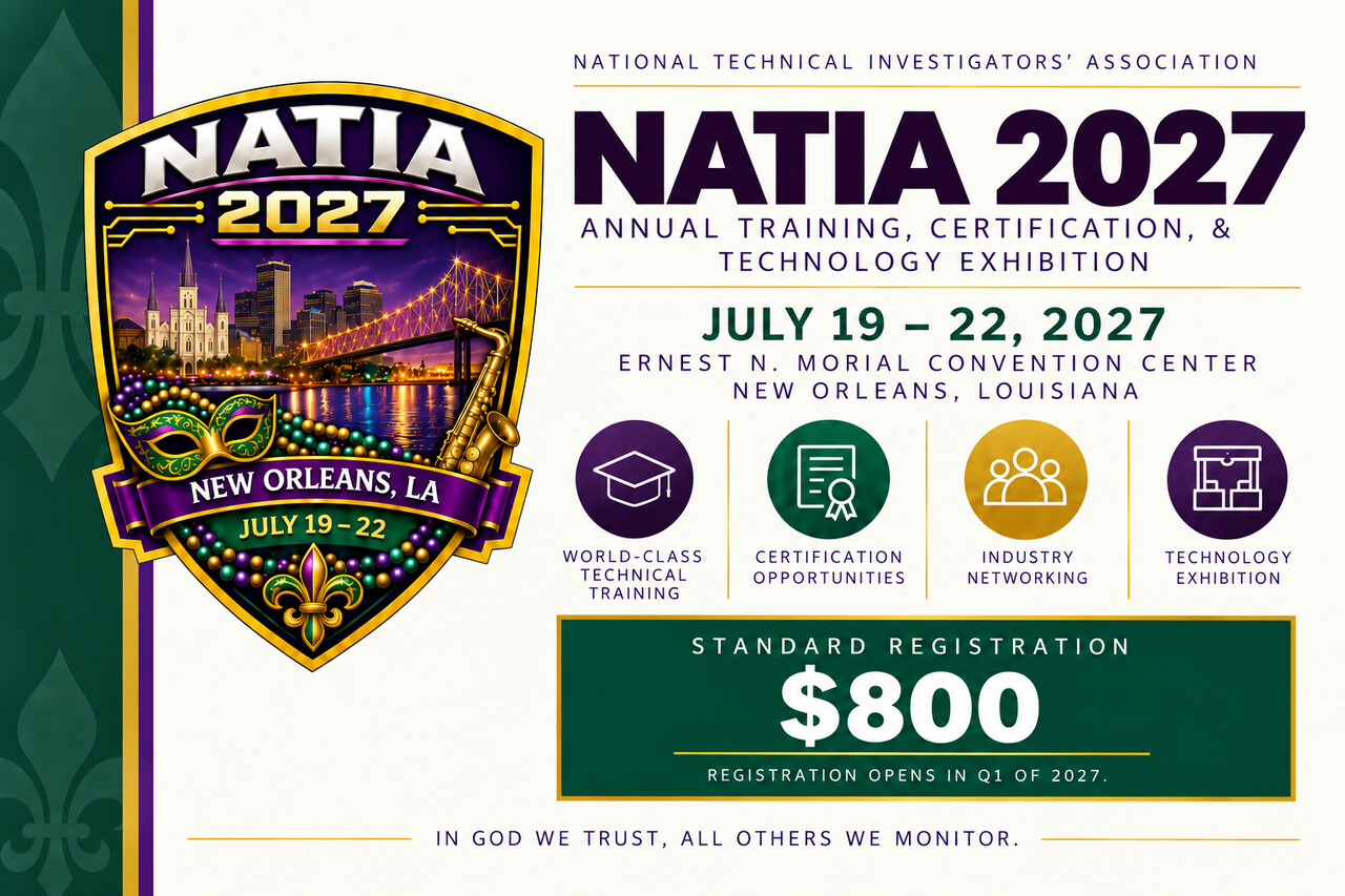 NATIA 2027 Annual Training, Certification and Technology Exhibition — July 19–22, 2027, Ernest N. Morial Convention Center, New Orleans, Louisiana